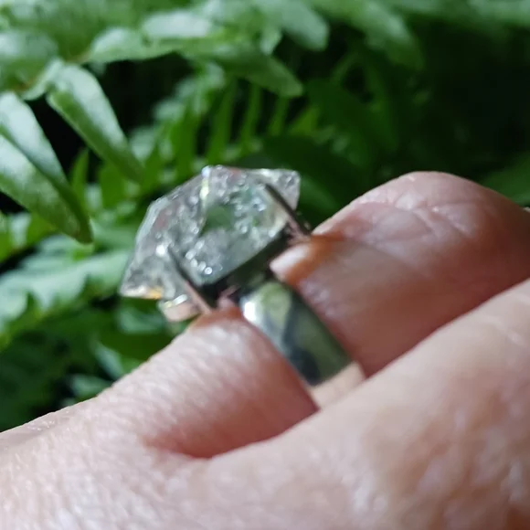 Herkimer Diamond 925 Sterling Silver Ring, Size 9 - Picture 10 of 12